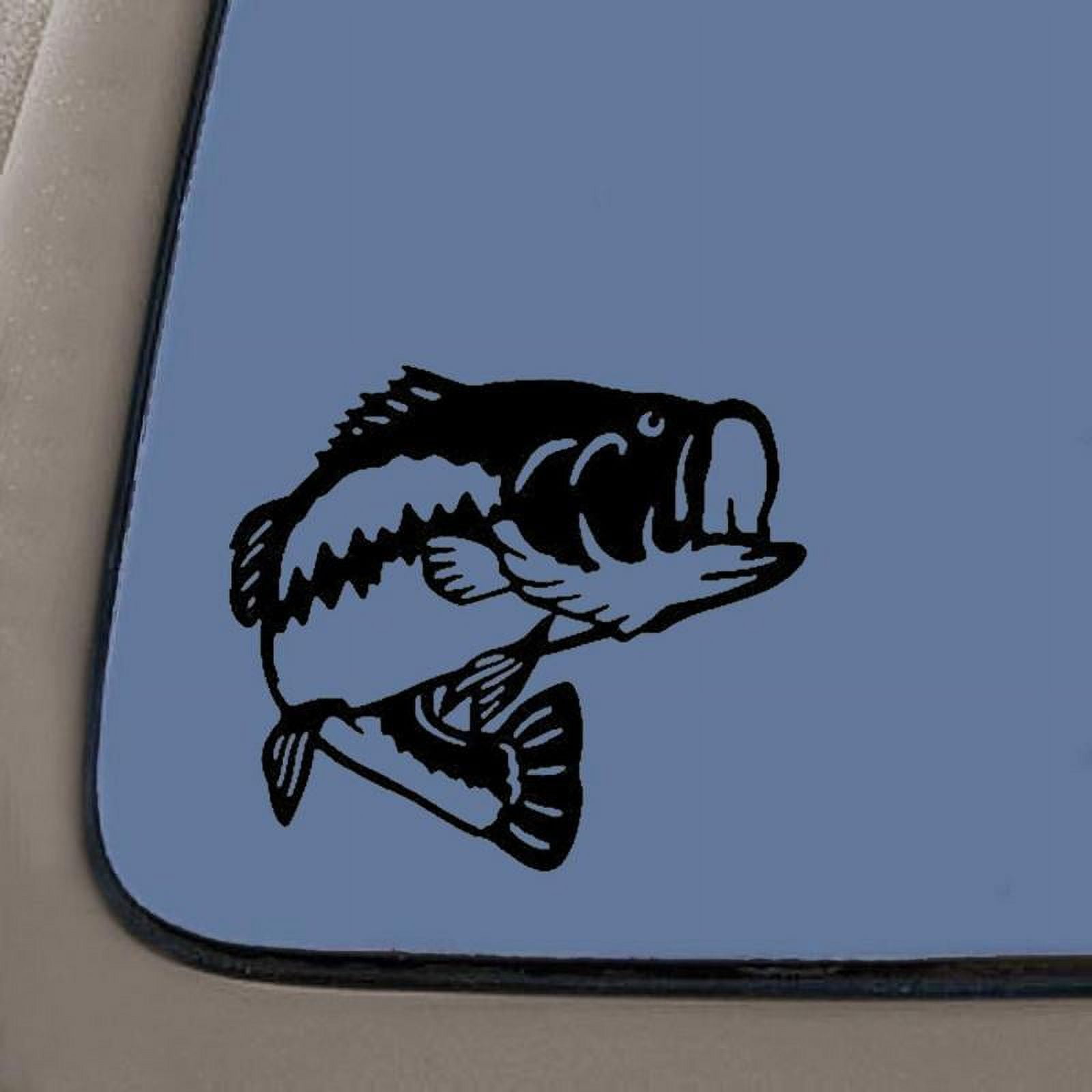 Largemouth Bass Decal, 5.5-Inches, Black Vinyl Decal