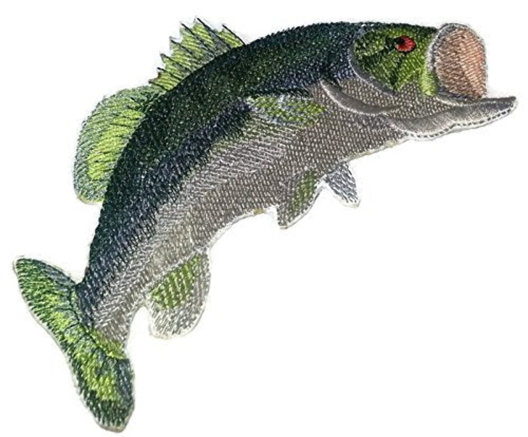 Largemouth Bass Embroidered Iron On/Sew patch [6" x 3"]