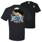 Largemouth Bass Fish Fishling Lovers FRONT AND BACK Mens T-shirts , Black, Small