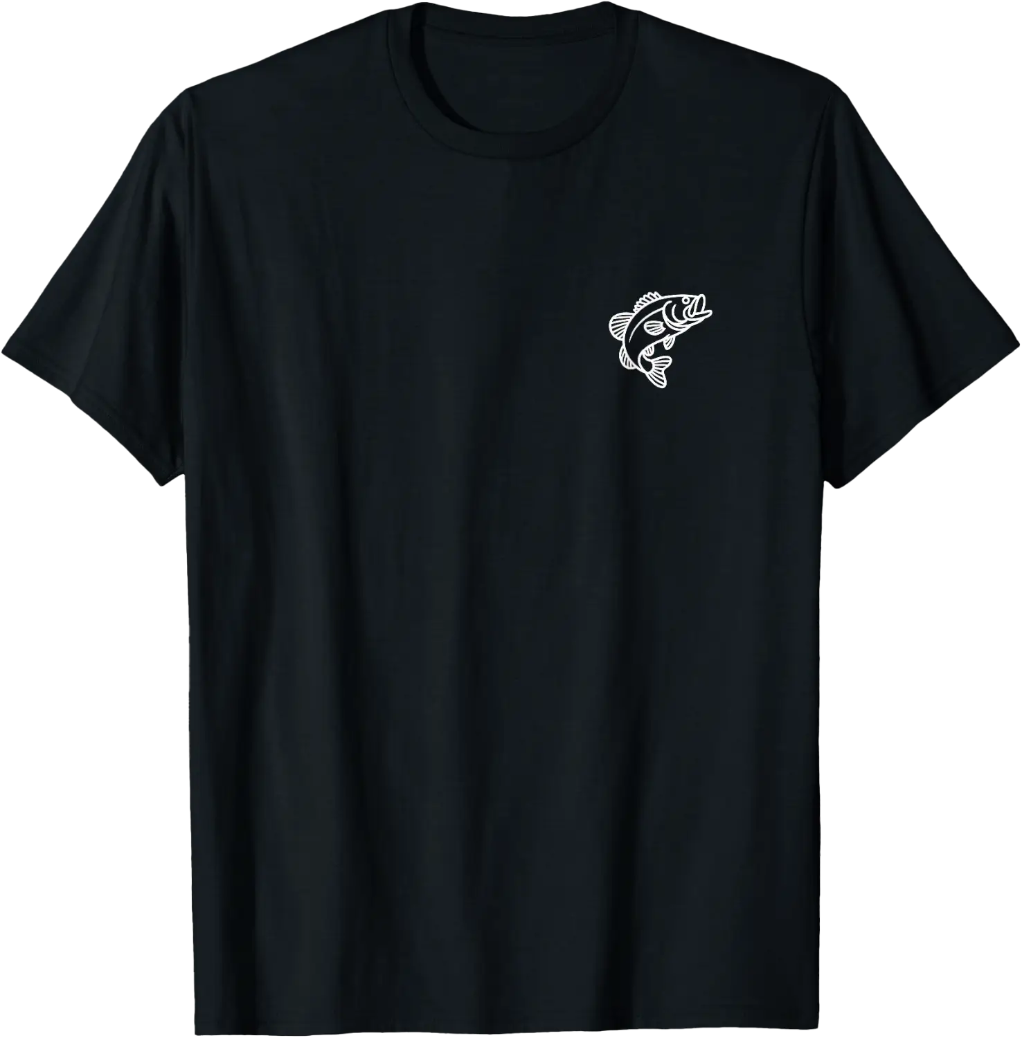 Largemouth Bass Minimal Line Art Fishing Design T-Shirt - Walmart.com
