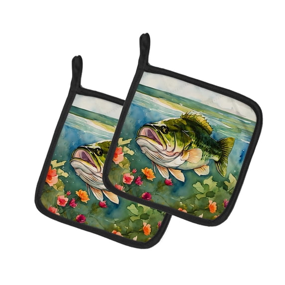 Largemouth Bass Pair of Pot Holders