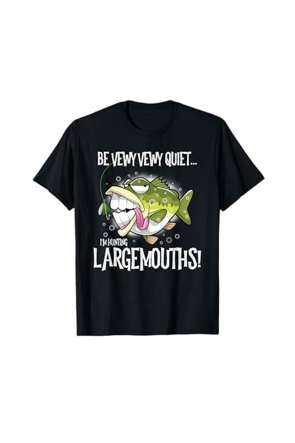 Largemouth Hunter Funny Big Bass Fishing Humor T-Shirtfrom JP