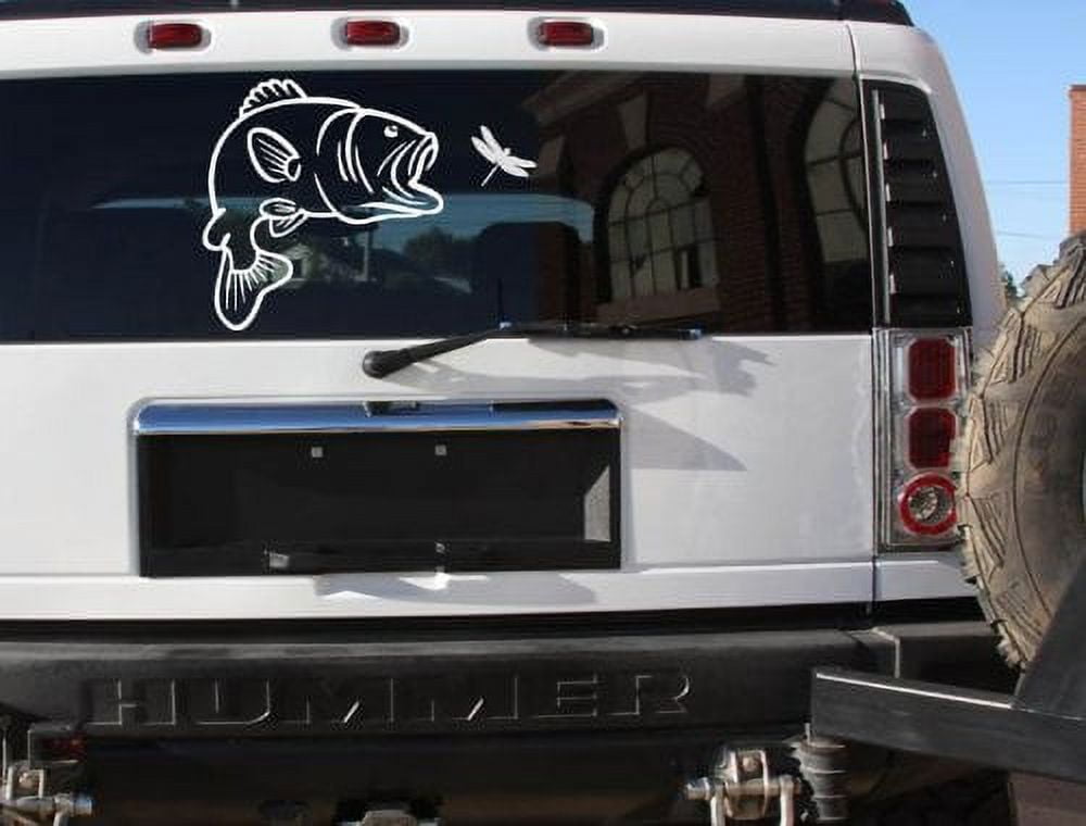 Largemouth bass 13"x17" sticker decal bait fishing rod reel lure *D698