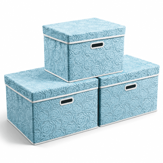 Larger Collapsible Storcubes With Lids Fabric Decorative Bboxes ...