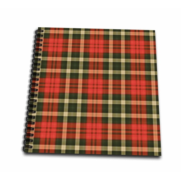 3dRose, Larger Country Red n Green Plaid, Mini Notepad 4 x 4 inch