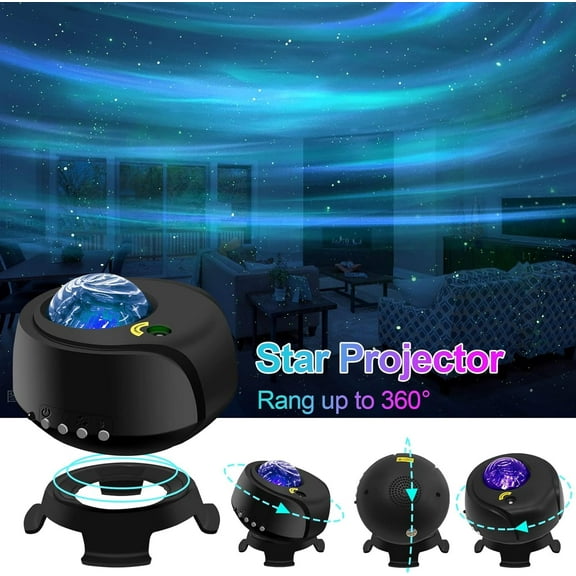 Larger Coverage Area  Projector with Changing Nebula and  Shapes Night Light