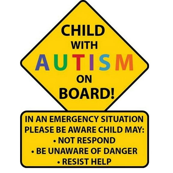 (Larger Dimension/Better Visibility/Reflective) Child with Autism on Board Car Truck Decal | Alert Responders (Extra Large, 3M Reflective Sticker)
