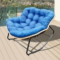 thumbnail image 1 of Larger Outdoor Rocking Chair, Patio Egg Rocking Chair, Indoor Papasan Chair, Rattan Wicker Lounge Chair, Modern Royal Chair for Bedroom, Living Room, Porch, Garden, 1 of 9