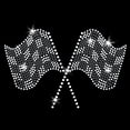 thumbnail image 1 of Larger Racing Flags Iron-on Clear Rhinestone and Rhinestud Transfer by JCS Rhinestones, 1 of 2