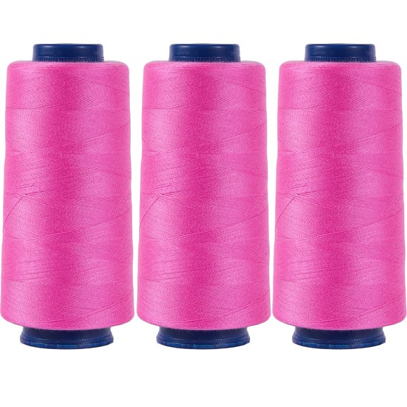 Larger Serger Thread Cones 3 Rolls, 3000 Yards Each Roll Diameter 2.13" Height 4.37" Polyester Pagoda Yarns Sewing Thread Spools 40S/2 for Overlock Quilting