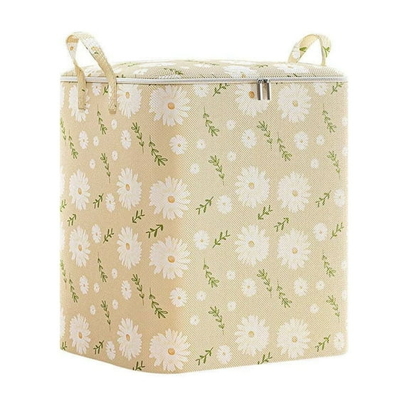 Larger Storage Cubes Linen Fabric Foldable Collapsible Storage Cube Bin Organizer Basket with Lid, Handles, Removable Divider For Home, Office, Nursery,100L