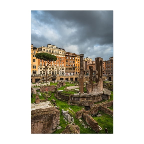 Largo di Torre Argentina - Rome Lazio Italy Photography Architecture City Travel Poster Scenic Unframed Wall Art Print 40 x 60 inches