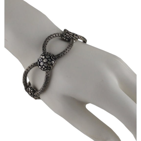 Lariat Link Silver Tone Bracelet One Size Ladies Adult Female Women