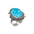 thumbnail image 1 of Larimar 925 Sterling Silver Ring, 18X13 mm Oval Gemstone Ring, Blue Ring, Christmas Gift, Unique Jewelry Ring, Adjustable Ring V4232R220887.5, 1 of 4