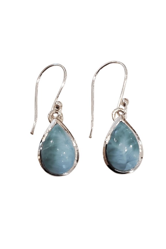 Larimar Dangle Earring Sterling Silver 1"-2"
