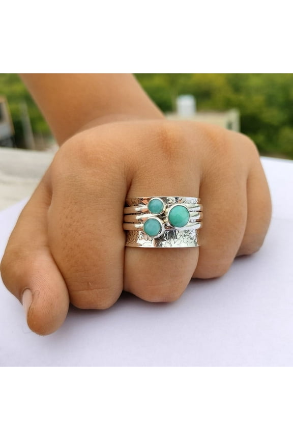 Larimar Gemstone Spinner ring