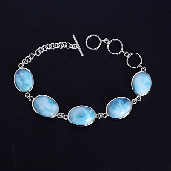 Larimar Tennis Bracelet-Basic Oval
