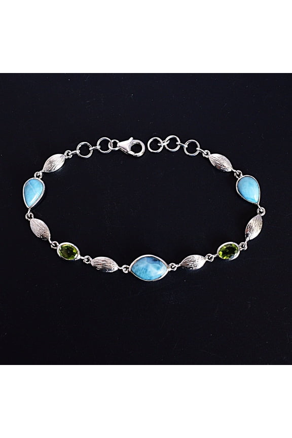 Larimar Tennis Bracelet-Multistone