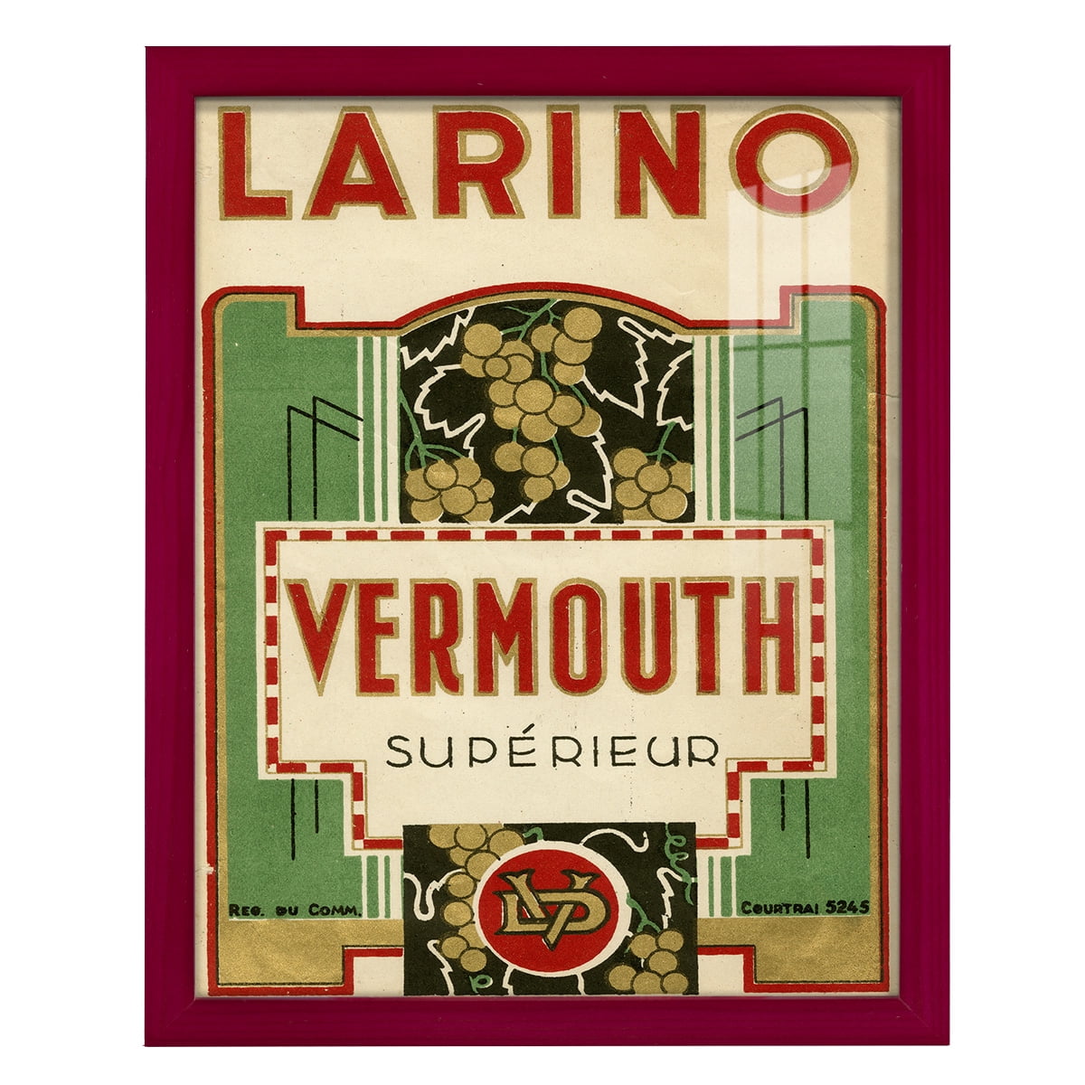 Larino Vermouth -Framed Print w/glass-Cherry Red
