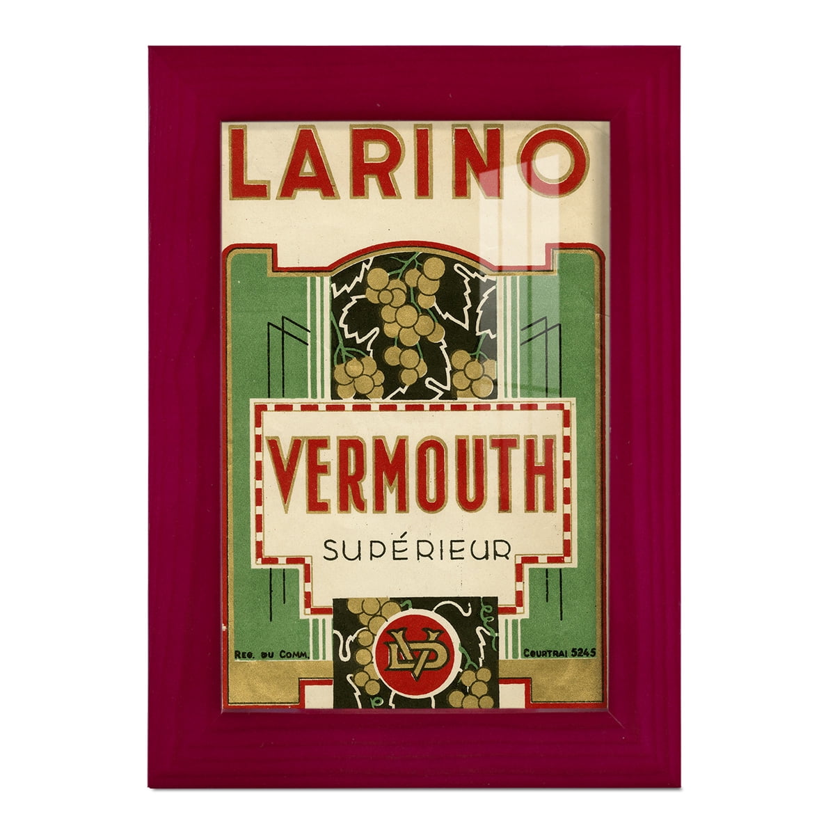 Larino Vermouth -Framed Print w/glass-Cherry Red