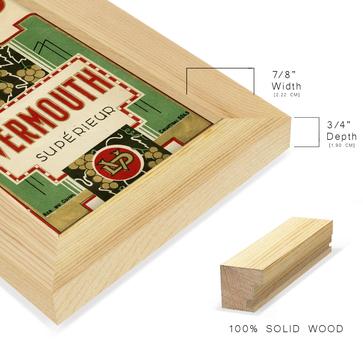 Larino Vermouth -Framed Print w/glass-Natural Wood