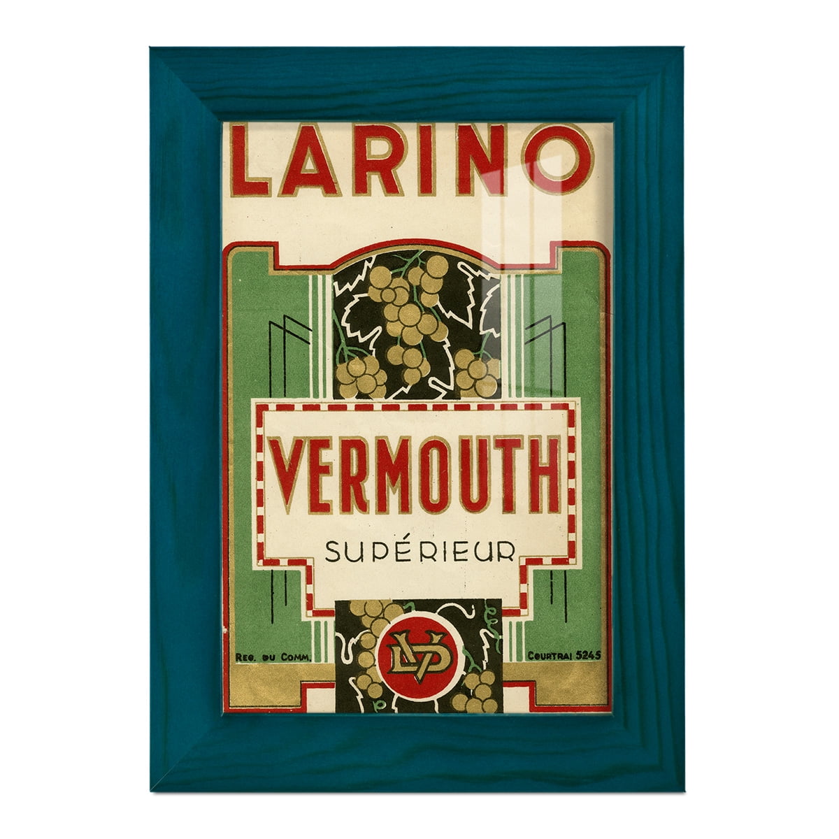 Larino Vermouth -Framed Print w/glass-Ocean Blue
