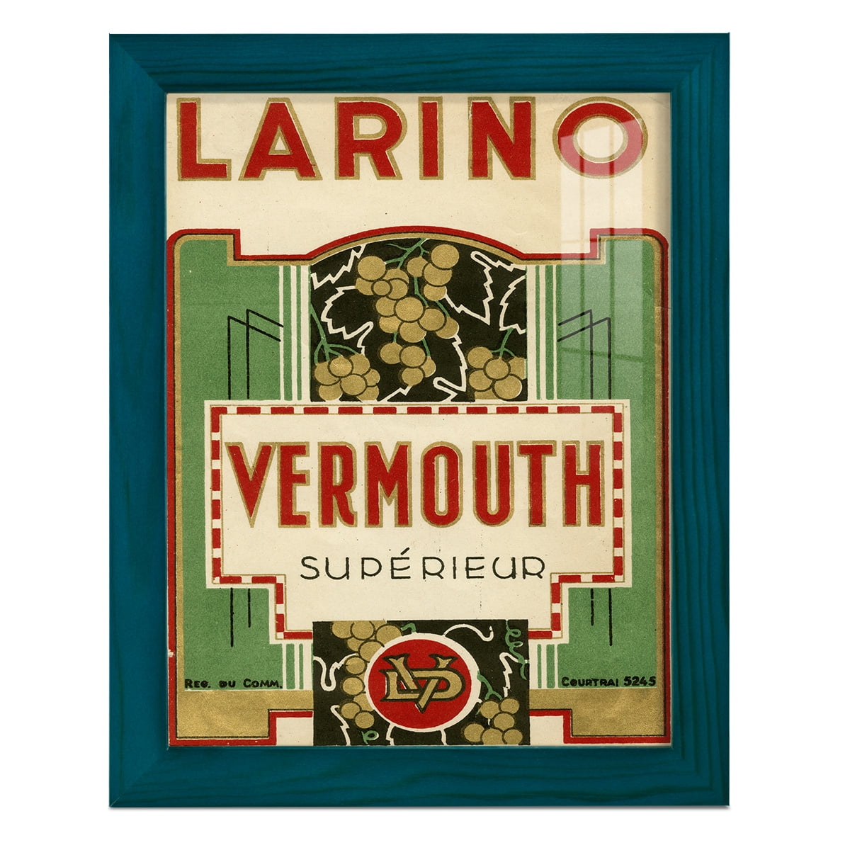 Larino Vermouth -Framed Print w/glass-Ocean Blue