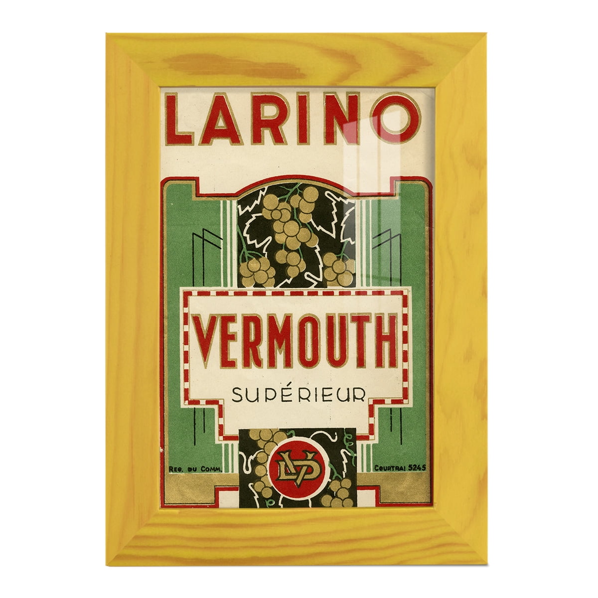 Larino Vermouth -Framed Print w/glass-Sunflower Yellow