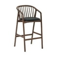 thumbnail image 1 of Armen Living Echo Walnut Wood and Black Faux Leather Counter Stool, 1 of 14