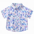 thumbnail image 1 of Larisalt Baby Boys Easter Shirts Cute Print Button-Down Lapel Shirt Tops Toddler Boy Summer Easter Clothes, 1 of 6