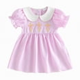 thumbnail image 1 of Larisalt Baby Girl Dress Kids Girls Easter Clothes Cute Embroidery Short Sleeve Smocked Easter Dresses, 1 of 6