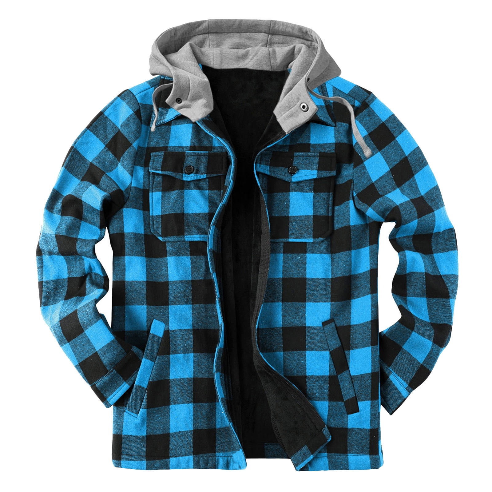 Blue flannel sweatshirt clearance