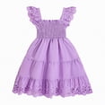 thumbnail image 1 of Larisalt Girls Summer Elegant Dresses Flutter Sleeve Boho Dress Casual Sundress for Girls 3-7T, 1 of 6