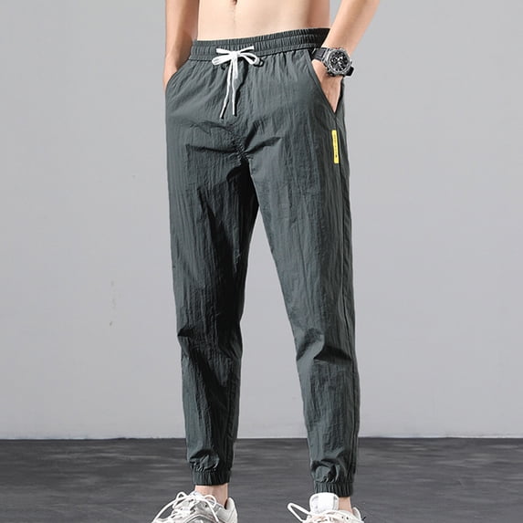 Larisalt Mens Pants Relaxed Fit,Men's -Fit 5-Pocket Stretch Twill Pant Gray,L