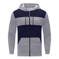 thumbnail image 1 of Larisalt Zip Up Hoodie Men,Men's Sherpa-Lined Full-Zip Hooded Sweatshirt Navy,XXL, 1 of 5