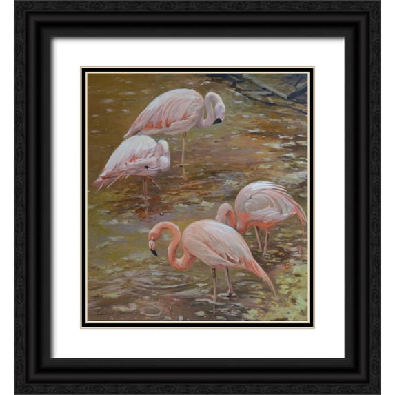 Larivey, Chuck 26x29 Black Ornate Wood Framed with Double Matting Museum Art Print Titled - Pink Passion
