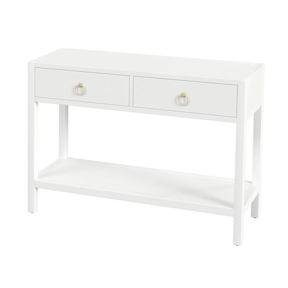 Lark 44" Wood Console Table in White 5676304