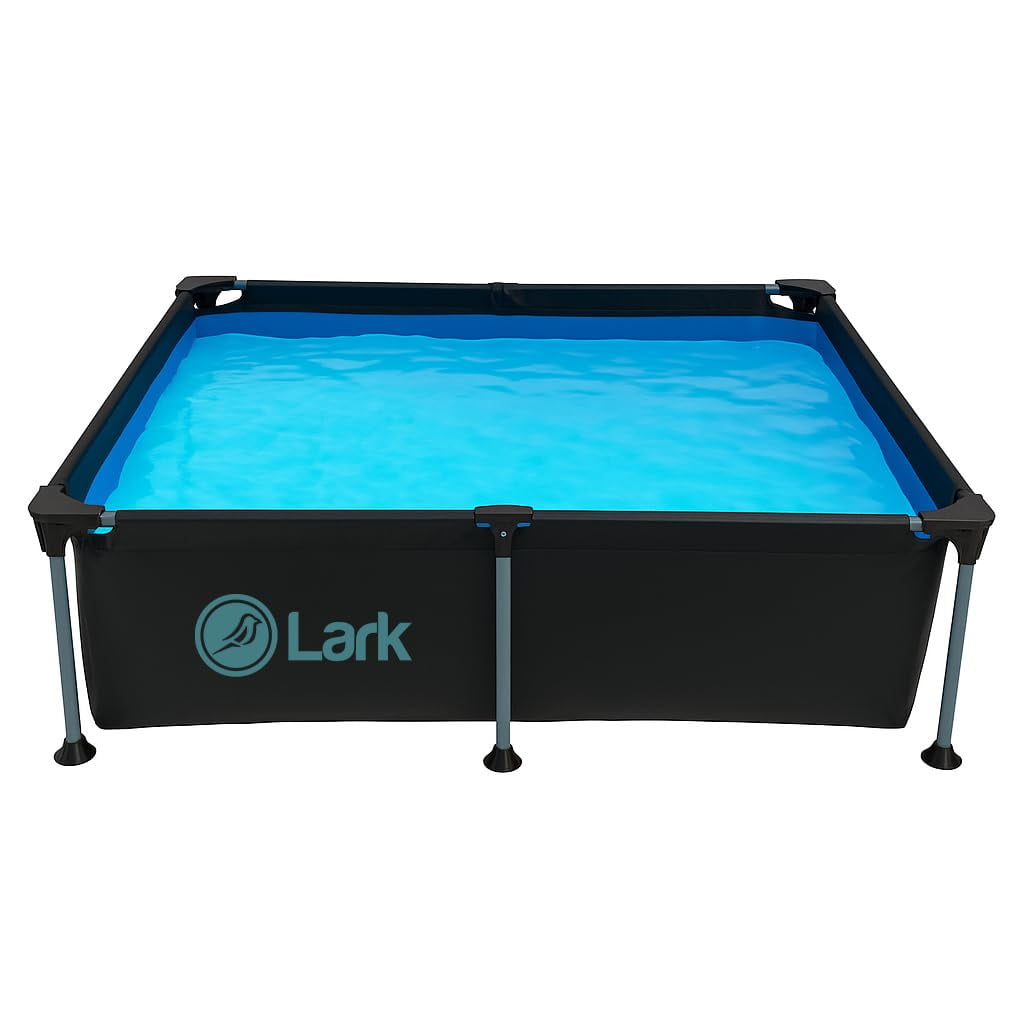Lark 6' ft x 4' ft x 16.5" inches Above Ground Metal Frame Pool Puncture-Resistant 3-Ply Vinyl & Mesh Materials Quick Setup Patio Backyard - No Pump Included