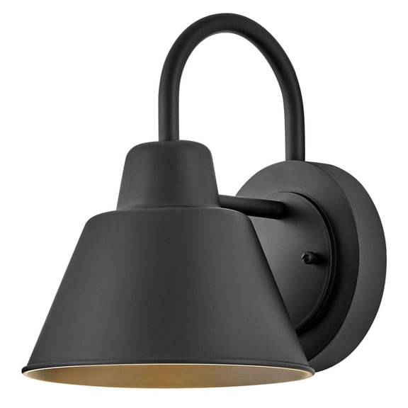 81220BK Lark Wes - 10W 1 LED Small Outdoor Gooseneck Barn Light-10.5 Inches Tall and 8 Inches Wide-Black Finish