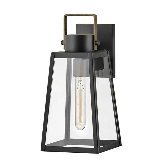 82000BK Lark Hugh - 1 Light Small Outdoor Wall Lantern In Transitional Style-15.25 Inches Tall and 7 Inches Wide-Black/Burnished Bronze Finish