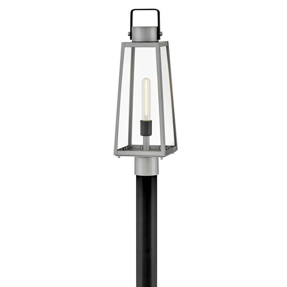 Lark 82001 Hugh 1 Light 22" Tall Post Light - Antique Brushed Aluminum