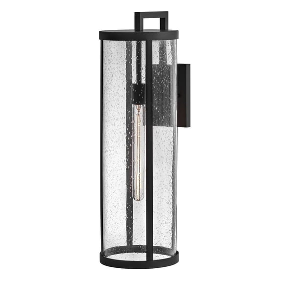 82055BK Lark Alfie - 12W 1 LED Large Outdoor Wall Lantern In Transitional-24 Inches Tall and 7.5 Inches Wide