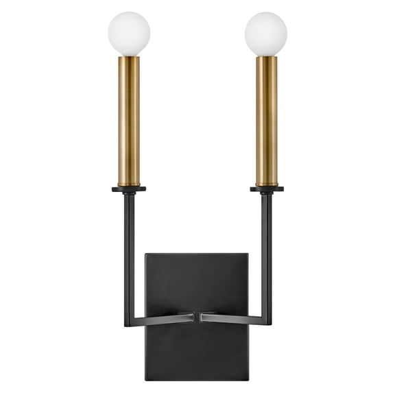 83152BK Lark Lazlo - 2 Light Tall Wall Sconce In Transitional and Modern Style-15.25 Inches Tall and 8 Inches Wide