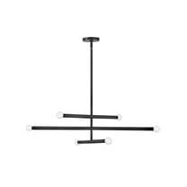 83195BK Lark Millie - 6 Light Convertible Chandelier In Modern and Mid-Century Modern Style-8.5 Inches Tall and 35.75 Inches Wide-Black Finish