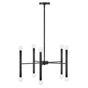 83198BK Lark Millie - 10 Light Medium Chandelier In Modern and Mid-Century Modern Style-12 Inches Tall and 24 Inches Wide-Black Finish