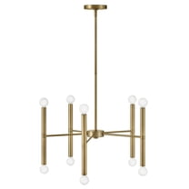 83198LCB Lark Millie - 10 Light Medium Chandelier In Modern and Mid-Century Modern Style-12 Inches Tall and 24 Inches Wide-Lacquered Brass Finish