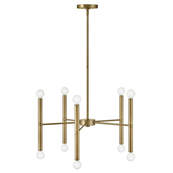 83198LCB Lark Millie - 10 Light Medium Chandelier In Modern and Mid-Century Modern Style-12 Inches Tall and 24 Inches Wide-Lacquered Brass Finish