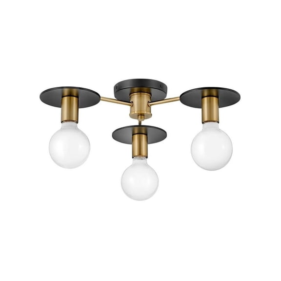 83203LCB Lark Bobbie - 3 Light Semi-Flush Mount In Mid-Century Modern Style-4.5 Inches Tall and 20 Inches Wide