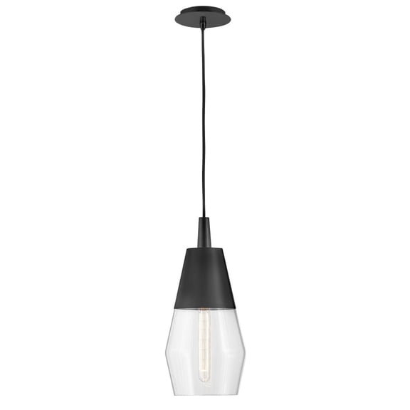 83397BK Lark Livie - 1 Light Pendant In Modern Style-18 Inches Tall and 8 Inches Wide-Black Finish