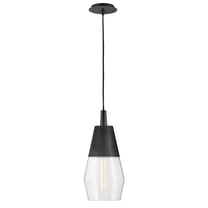 83397BK Lark Livie - 1 Light Pendant In Modern Style-18 Inches Tall and 8 Inches Wide-Black Finish